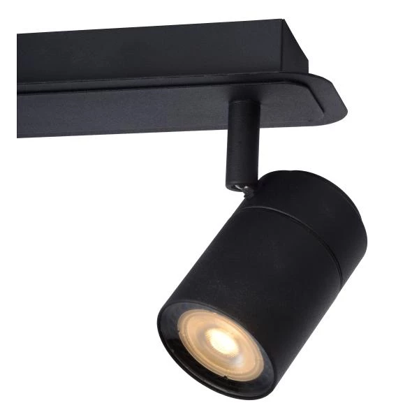 Lucide LENNERT - Foco de techo Baño - LED Regul. - GU10 - 2x5W 3000K - IP44 - Negro - detalle 1